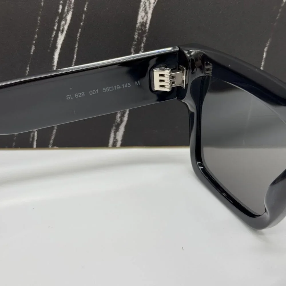NEW SL628 001 SAINT LAURENT SQUARE BLACK UNISEX SL 628 001 SUNGLASSES